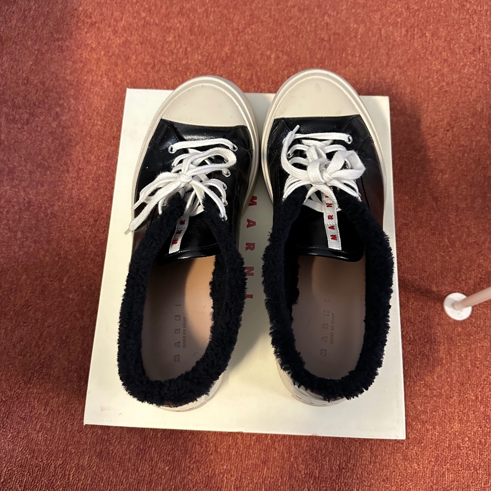 Marni Pablo Sneakers Fur-Lined Black